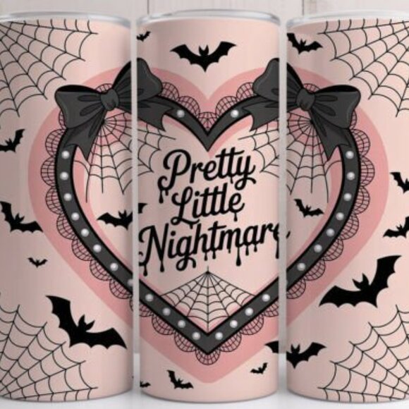 Emo Goth grunge Themed 20oz Sublimated Stainless Steel Tumbler with Lid & Straw. - Picture 2 of 2